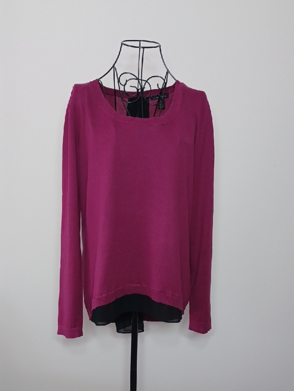 Kenneth Cole NY Burgundy Long Sleeve Tunic Top - Size L
